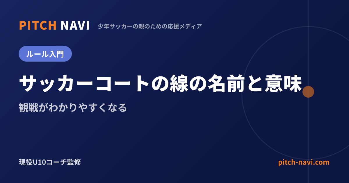 サッカーコートの線の名前と意味|観戦がわかりやすくなる