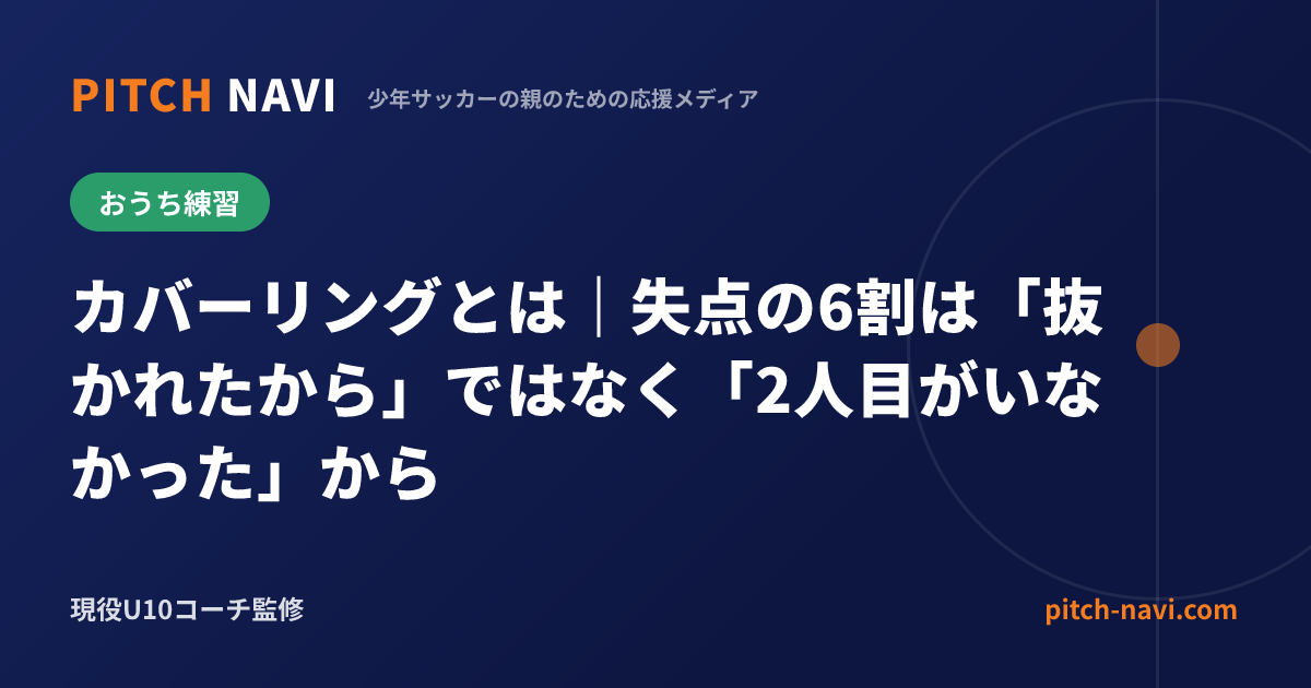 カバーリングとは|失点の6割は「抜かれたから」ではなく「2人目がいなかった」から