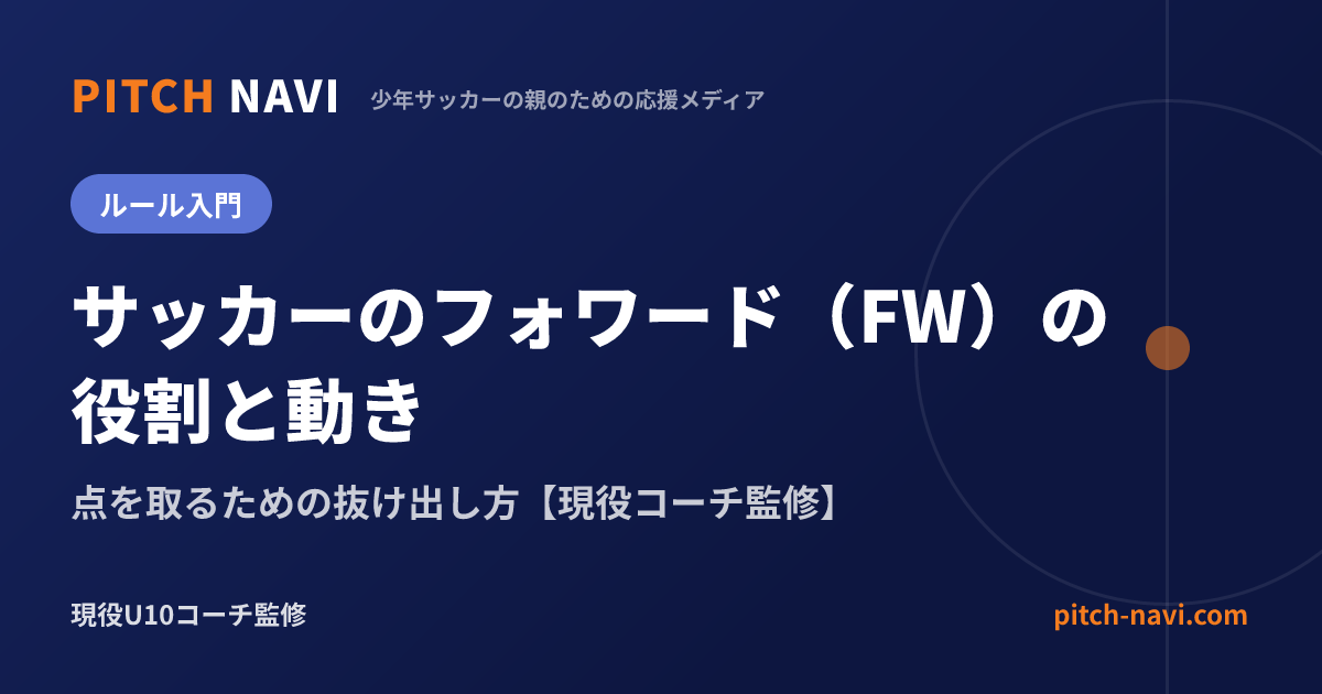サッカーのフォワード(FW)の役割と動き|点を取るための抜け出し方
