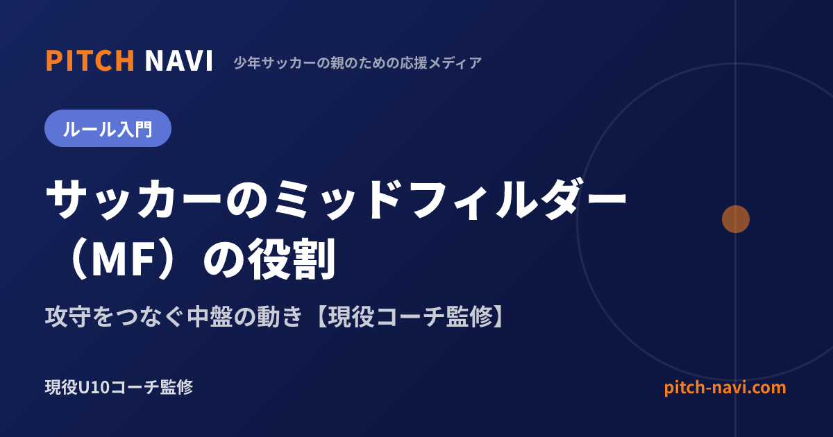 サッカーのミッドフィルダー(MF)の役割|攻守をつなぐ中盤の動き