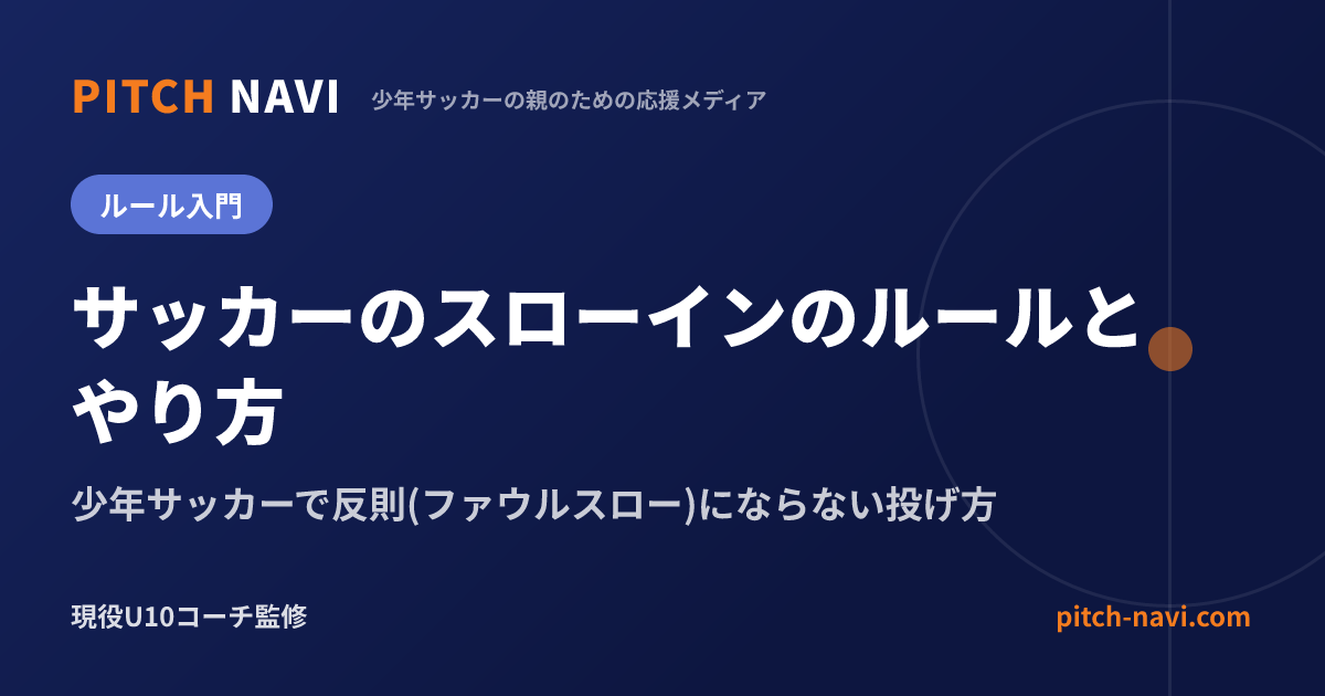 サッカーのスローインのルールとやり方|少年サッカーで反則(ファウルスロー)にならない投げ方